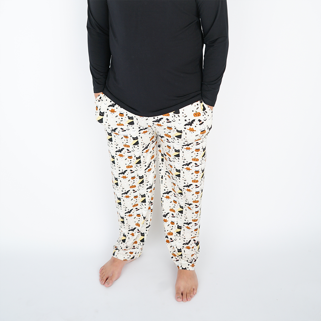 *FINAL SALE* Spooky Cute Halloween Beige Bamboo Relaxed Lounge Pajama Pants