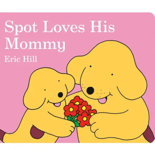 mommy dog receiving flowers from her puppy
