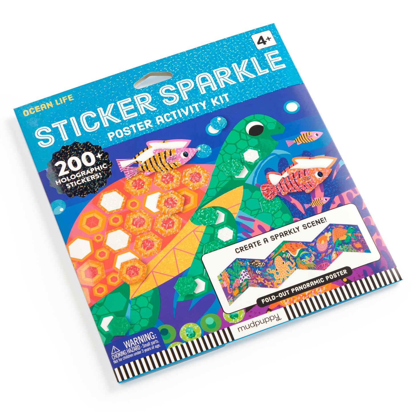 Sticker activity kit packaging with ocean-themed design on a white background