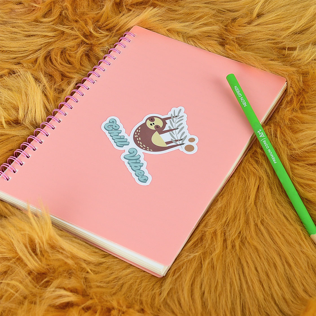 Lucy's Room Chill Vibes Sloth Vinyl Sticker