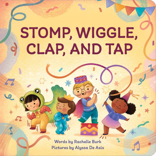hard cover book with 4 children dancing on the cover