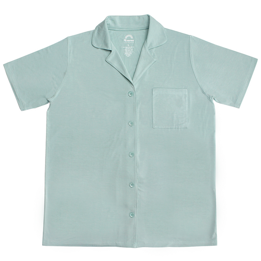 the "blue surf" bamboo women's button down top. 