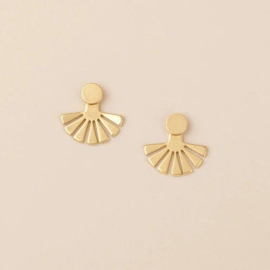 Gold sunburst shaped earrings