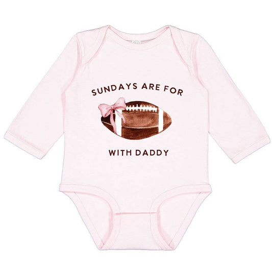 pink onesie that says sundays are for football with daddy
