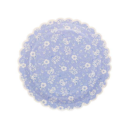 Purple and white paper plates pack of eight