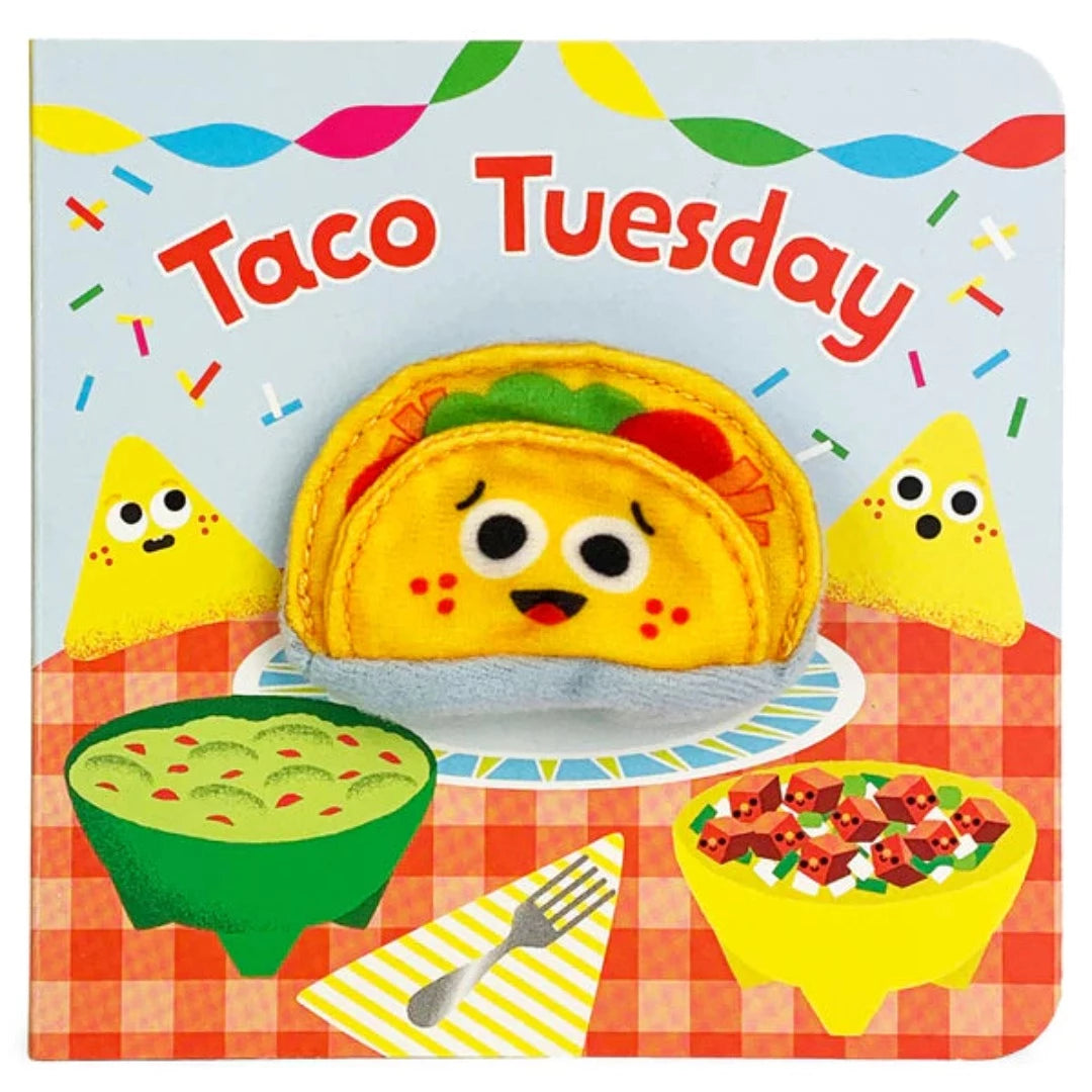 board book with a finger puppet taco on the front