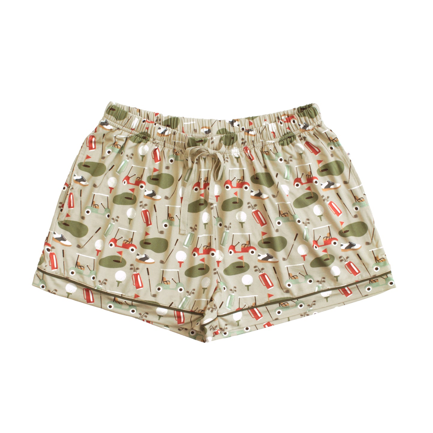 Patterned shorts on a white background