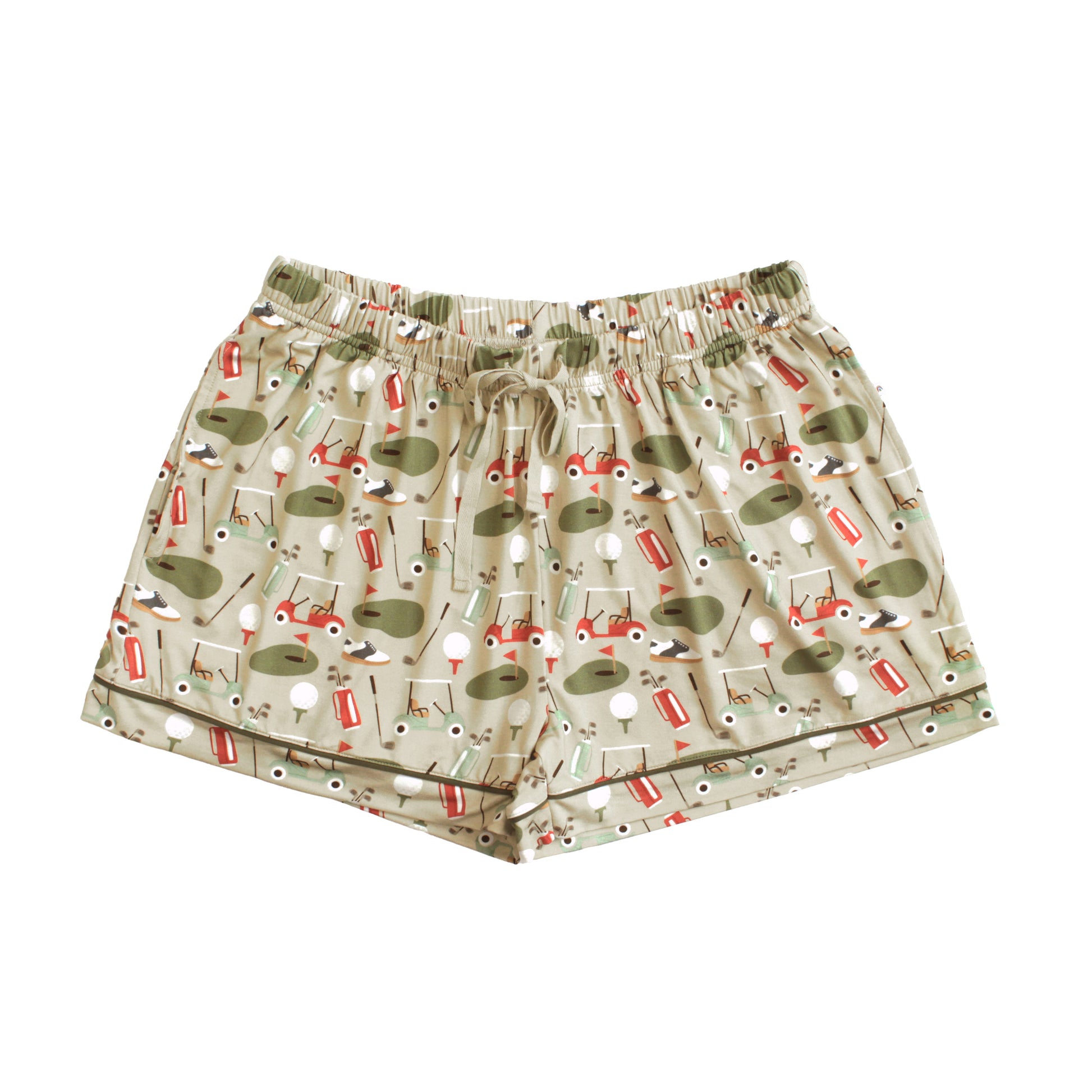 Patterned shorts on a white background
