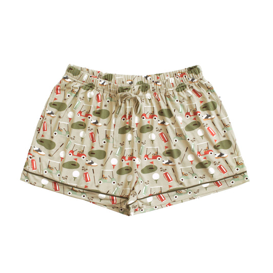 Patterned shorts on a white background