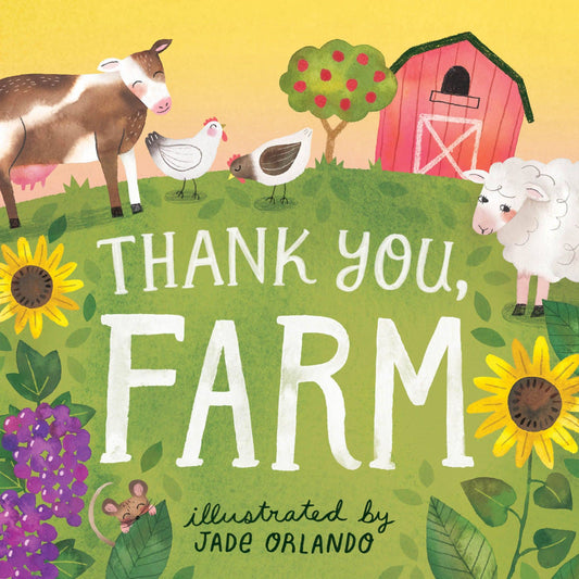 a cow, a sheep, and some chickens in front of a barn on a farm