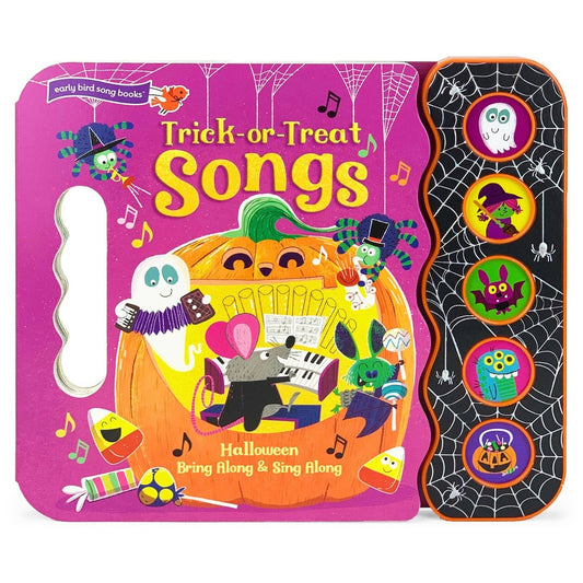 Trick or treat songs board book with press buttons on the side that play music