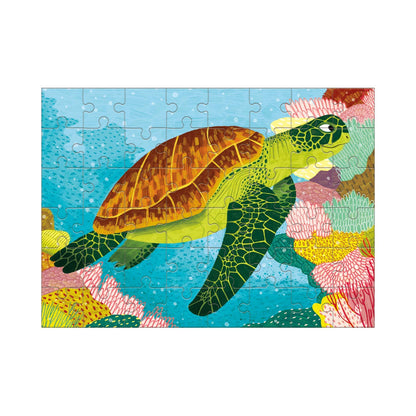 mini puzzle of a sea turtle swimming
