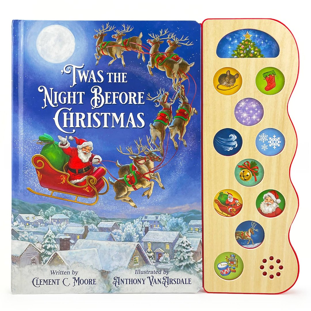 sound book with santa driving his sleigh of reindeer