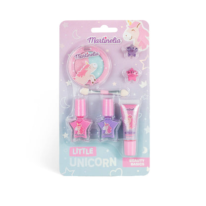 little girls beauty set including blush, nail polish, lip gloss and hair clips
