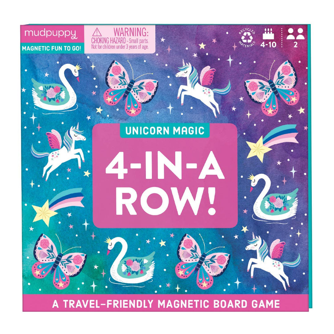 a travel friendly board came that has unicorns and butterflies on the front