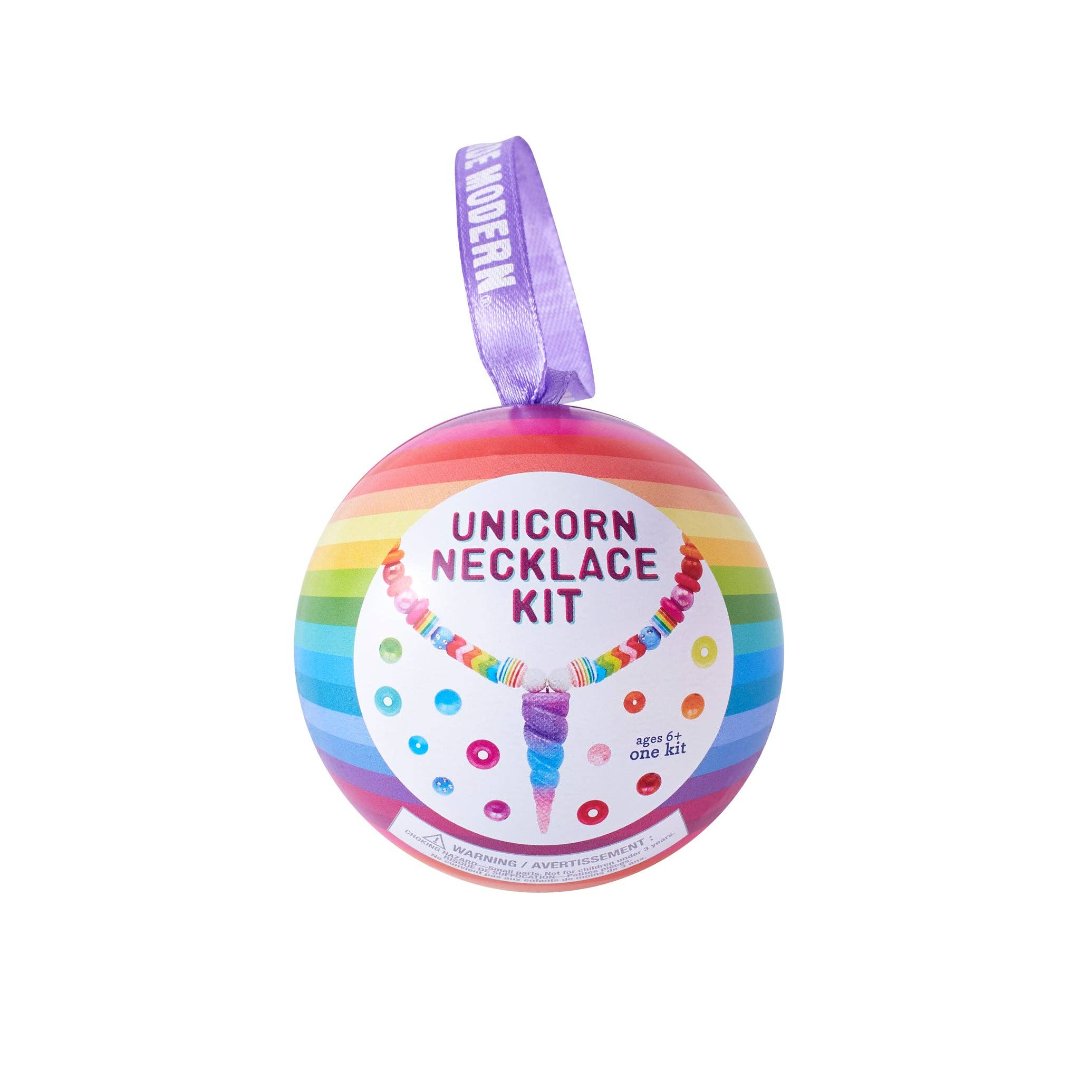 rainbow colored unicorn necklace kit to make your own necklace