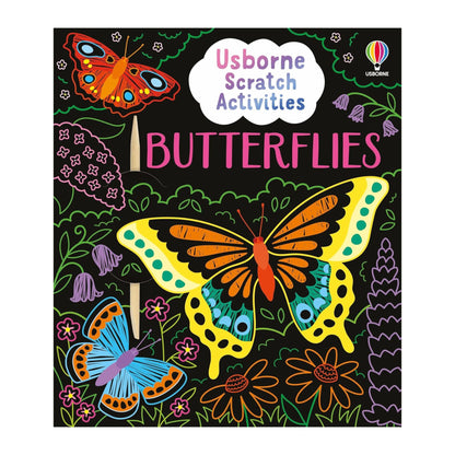 Book cover of 'Butterflies' from Usborne with colorful butterflies and flowers.