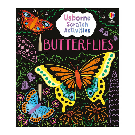 Book cover of 'Butterflies' from Usborne with colorful butterflies and flowers.
