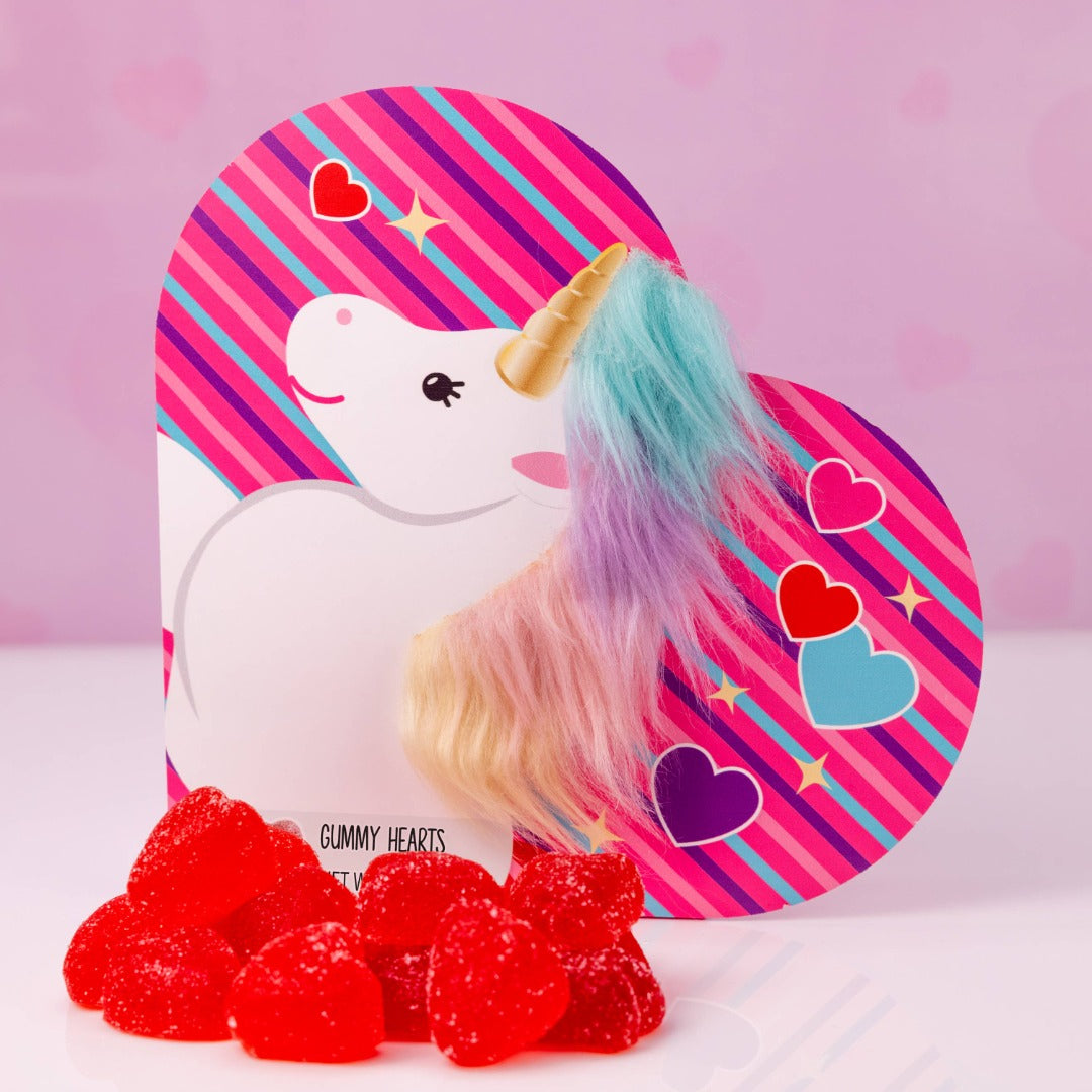 Valentine's Day Unicorn Gummy Hearts Box