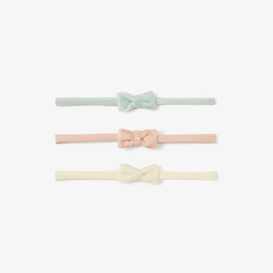 Velvet Bow Headband Set 3Pk