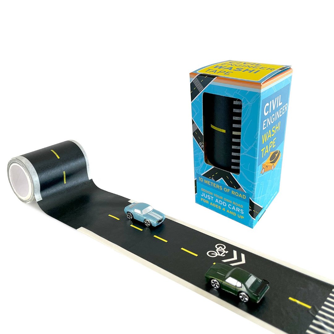 civil engineer washi tape which looks like a road for kids to play with toy cars