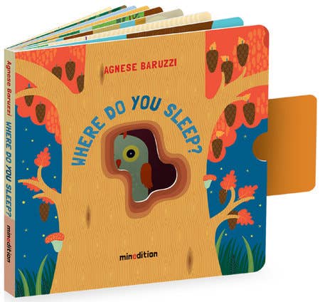 Children's book titled 'Where Do You Sleep?' by Agnese Baruzzi with a tree design on the cover.
