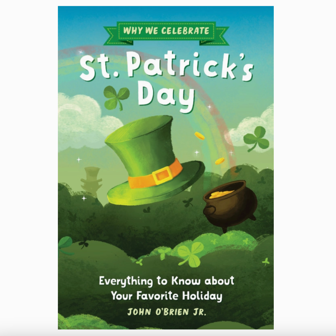 St. Patricks day themed book that has a pot of gold and a hat on the front