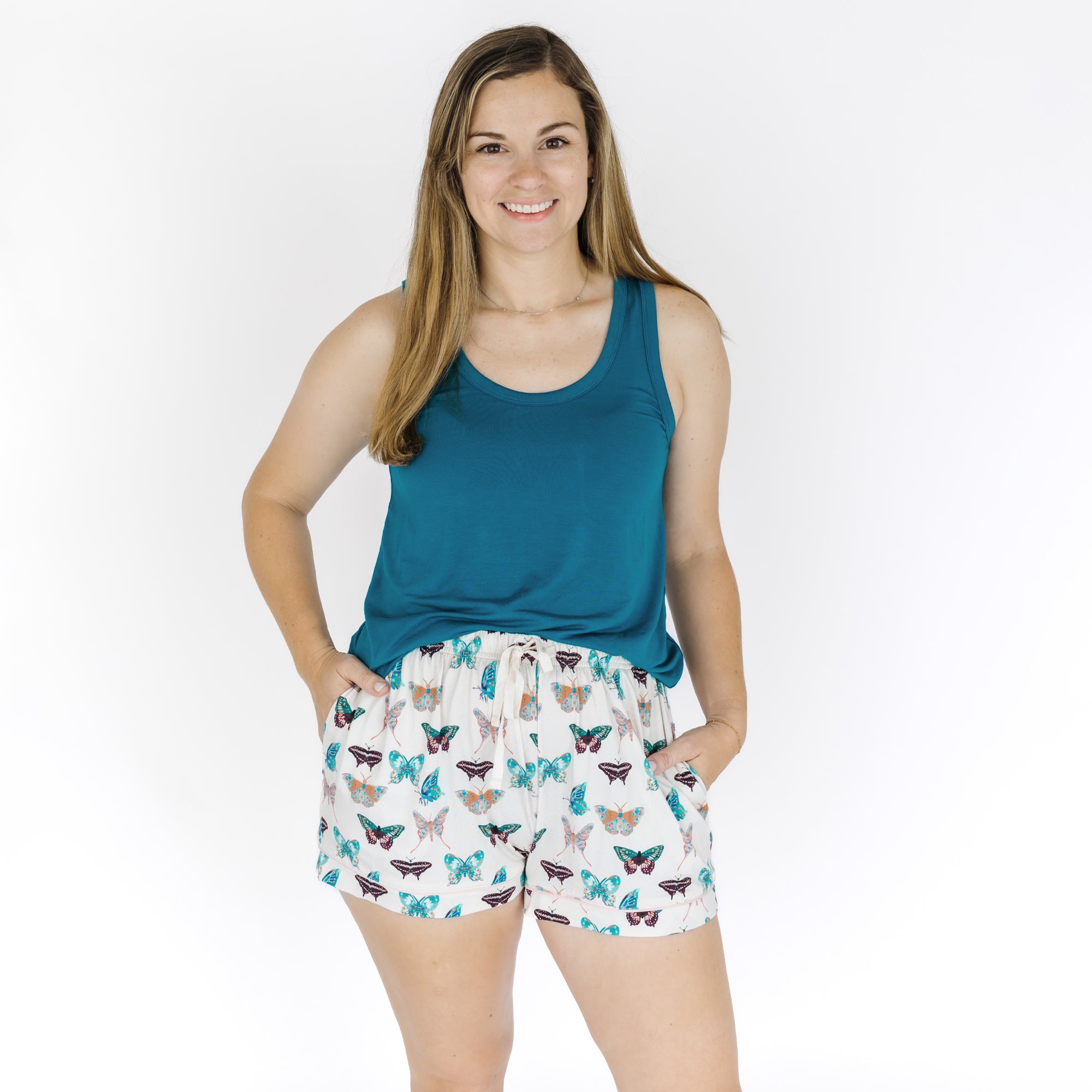 Wings of Paradise Butterflies Womens Bamboo Pajama Shorts