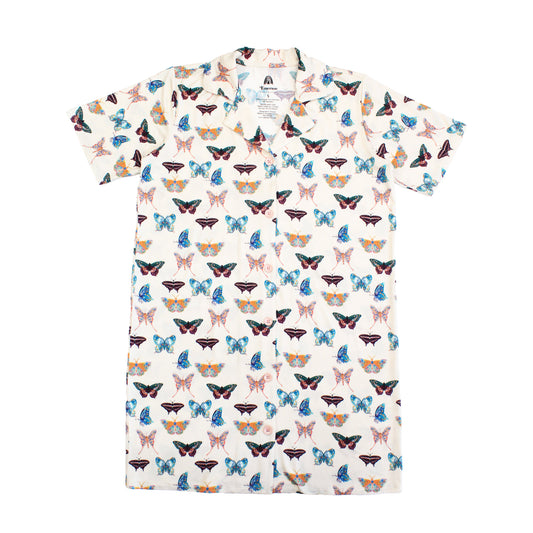 Flat lay of the Wings of Paradise Butterflies Nightgown in white background.