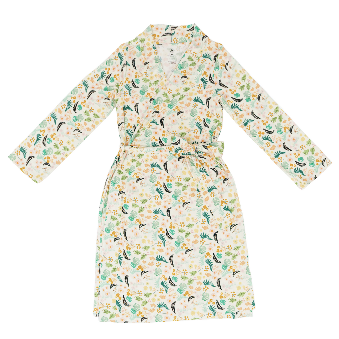 Floral patterned robe on a white background