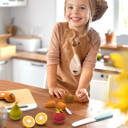 wooden play fruits and veggies set