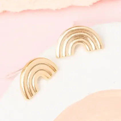 Gold Mini Rainbow Earrings