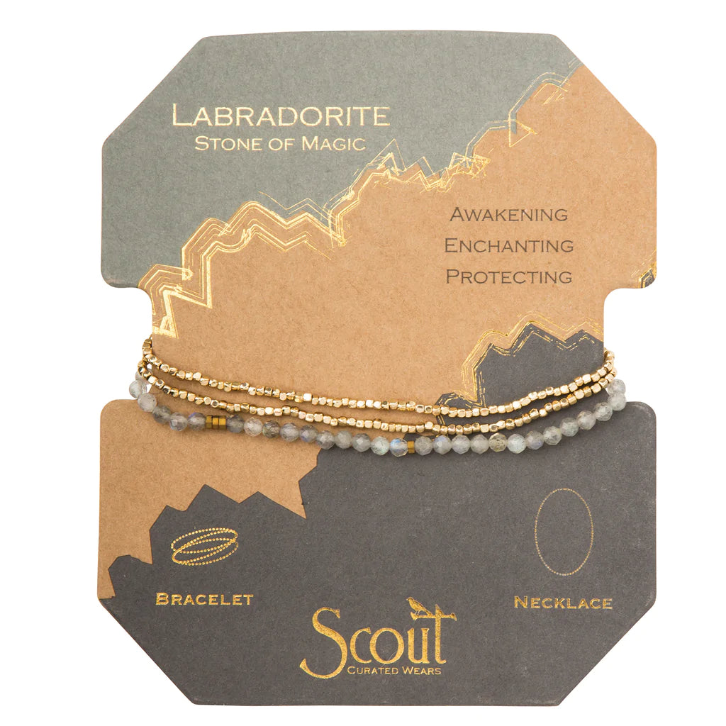 Delicate Stone Bracelet/Necklace - Labradorite, Stone of Magic