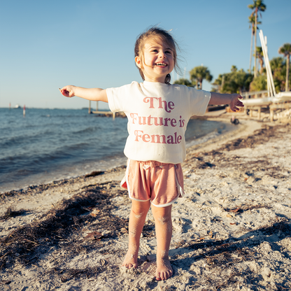 Dusty Rose Pink Bamboo Terry Track Shorts
