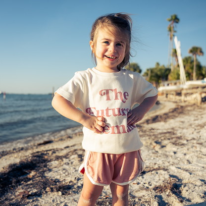 Dusty Rose Pink Bamboo Terry Track Shorts