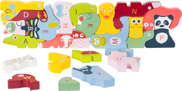 Wooden Animals ABC Educational Learning Puzzle