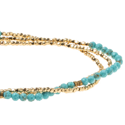 Delicate Stone Bracelet/Necklace - Turquoise/Gold, Stone of the Sky