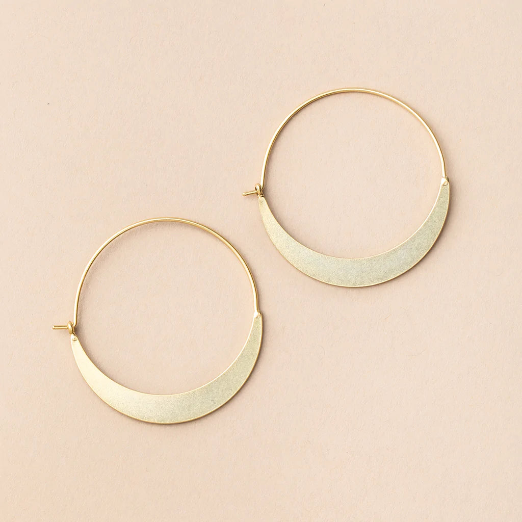 Crescent Hoop/Gold Vermeil Earrings