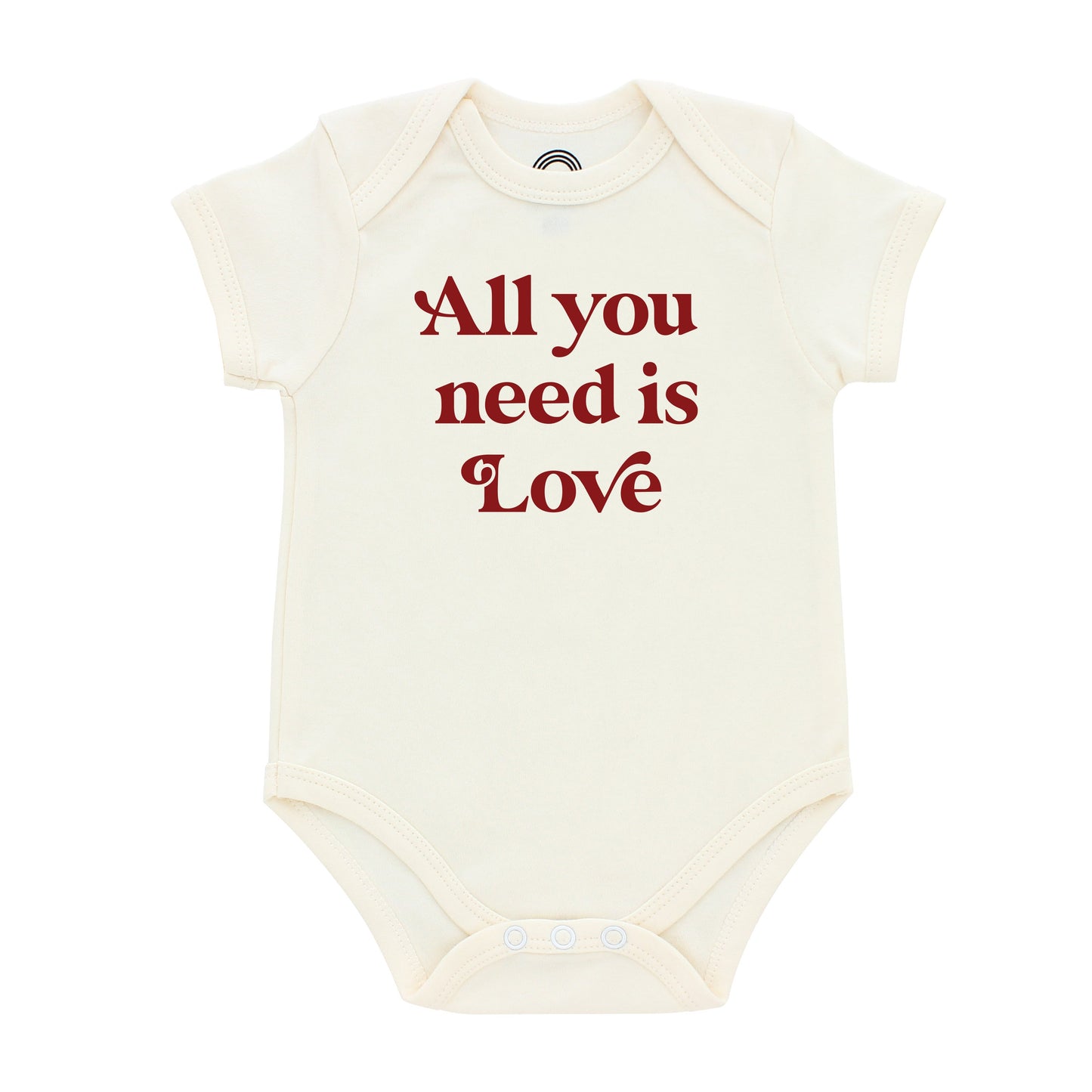 FINAL SALE All You Need is Love Short Sleeve Cotton Baby Onesie