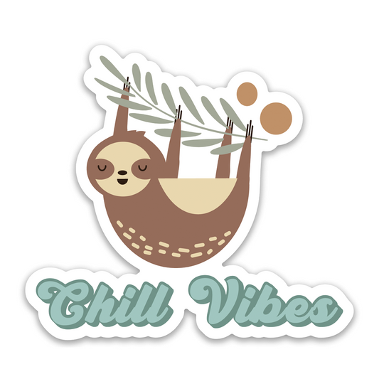 Lucy's Room Chill Vibes Sloth Vinyl Sticker