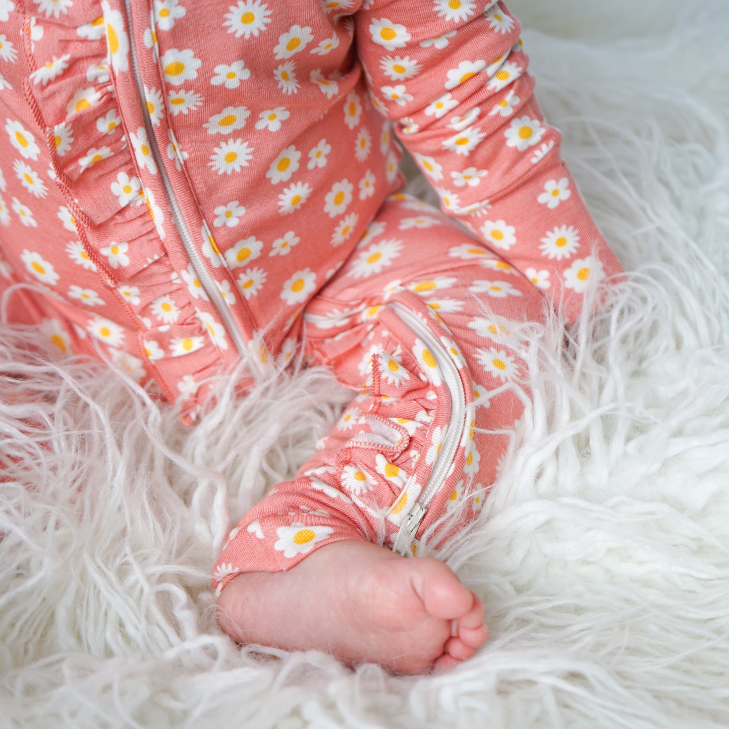 Rose Daisy Baby Convertible Bamboo Zippy Pajama