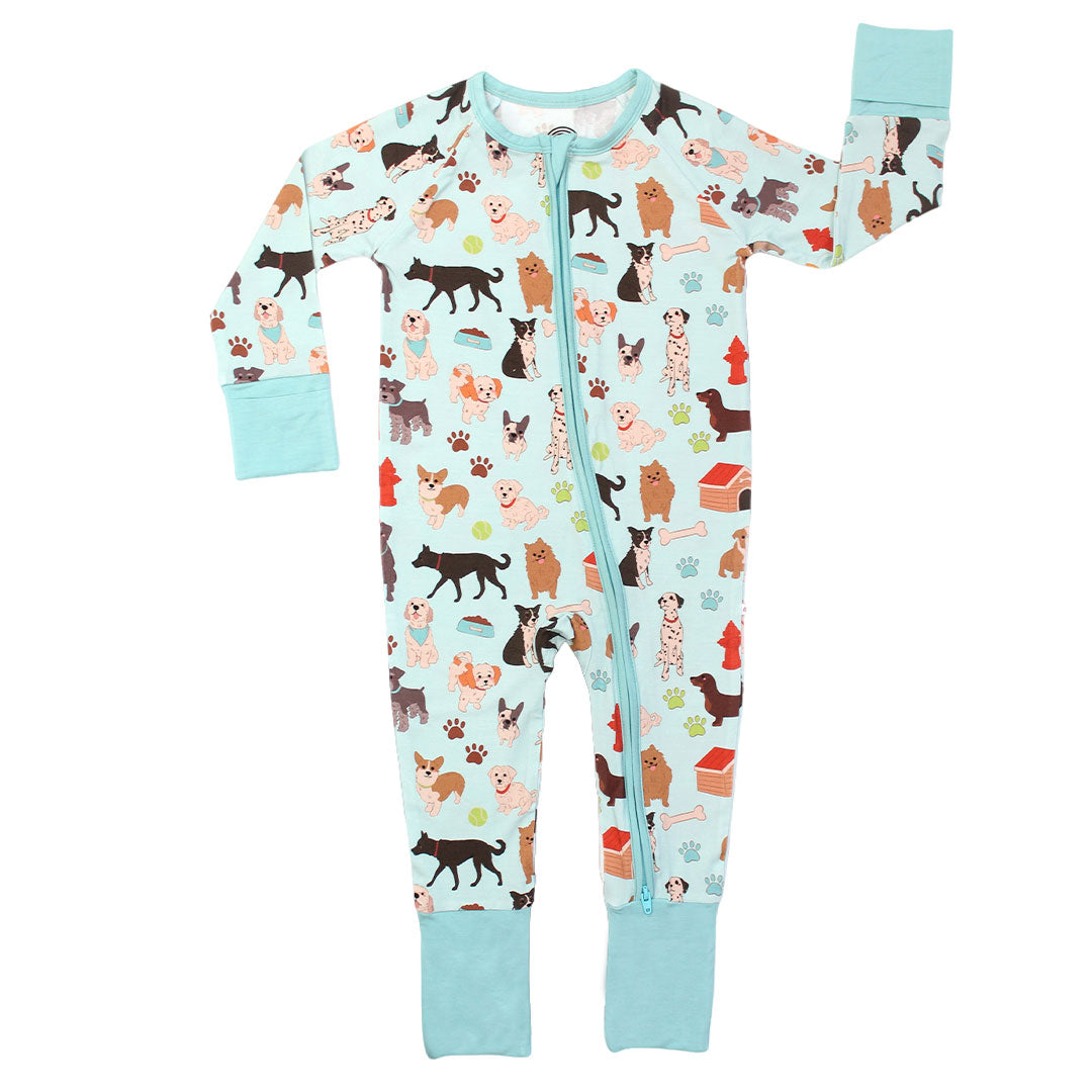 Dogs Bark Bamboo Convertible Baby Pajamas