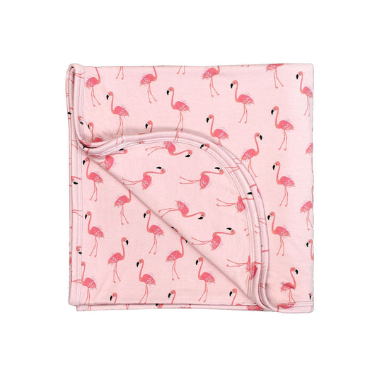 Fancy Flamingos Luxury Bamboo Blanket