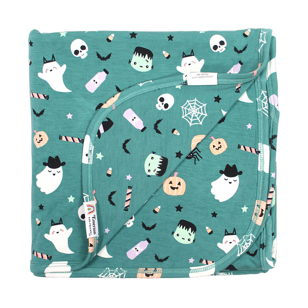 Boo Crew Glow-in-the-Dark Halloween Luxury Bamboo Blanket