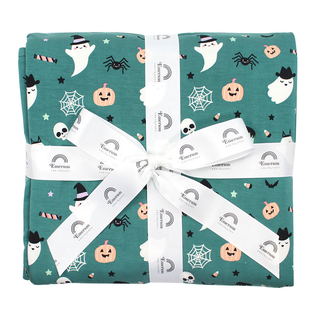 Boo Crew Glow-in-the-Dark Halloween Twin Size Bamboo Blanket