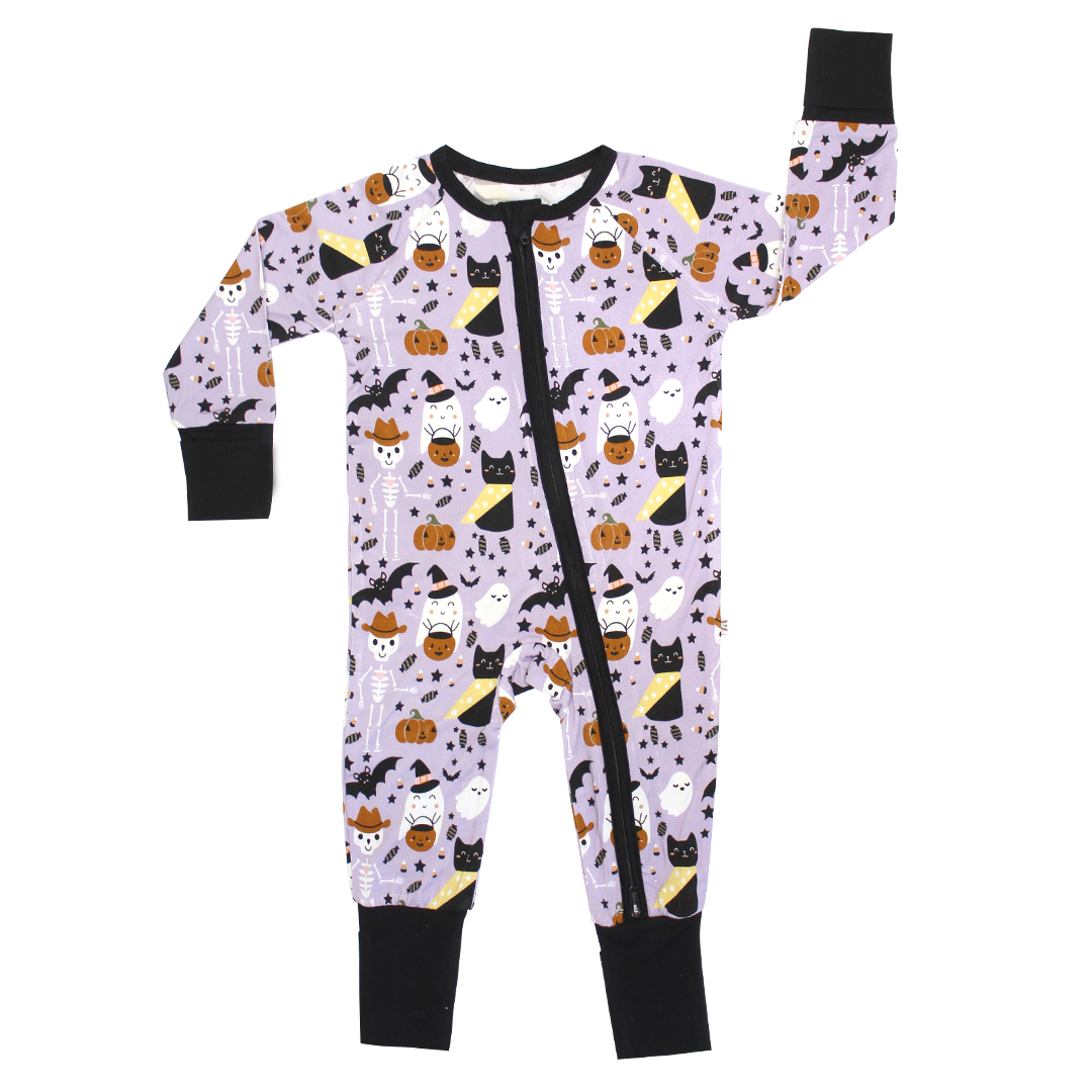 *FINAL SALE* Spooky Cute Halloween Purple Bamboo Baby Pajama
