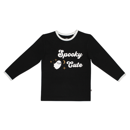 *FINAL SALE* Spooky Cute Halloween Long Sleeve Viscose Bamboo Terry Ringer Kids Tee Shirt