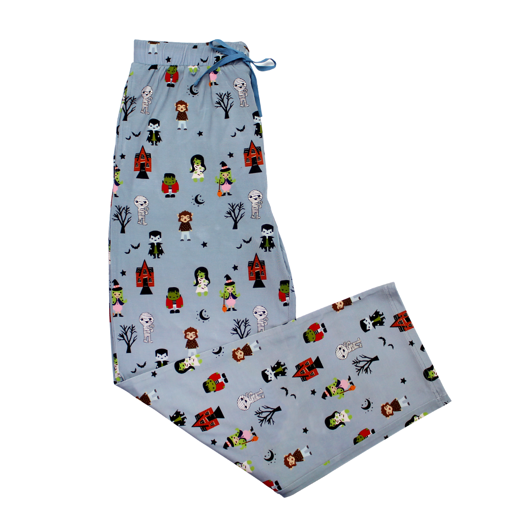 Monster Party Halloween Bamboo Relaxed Lounge Pajama Pants