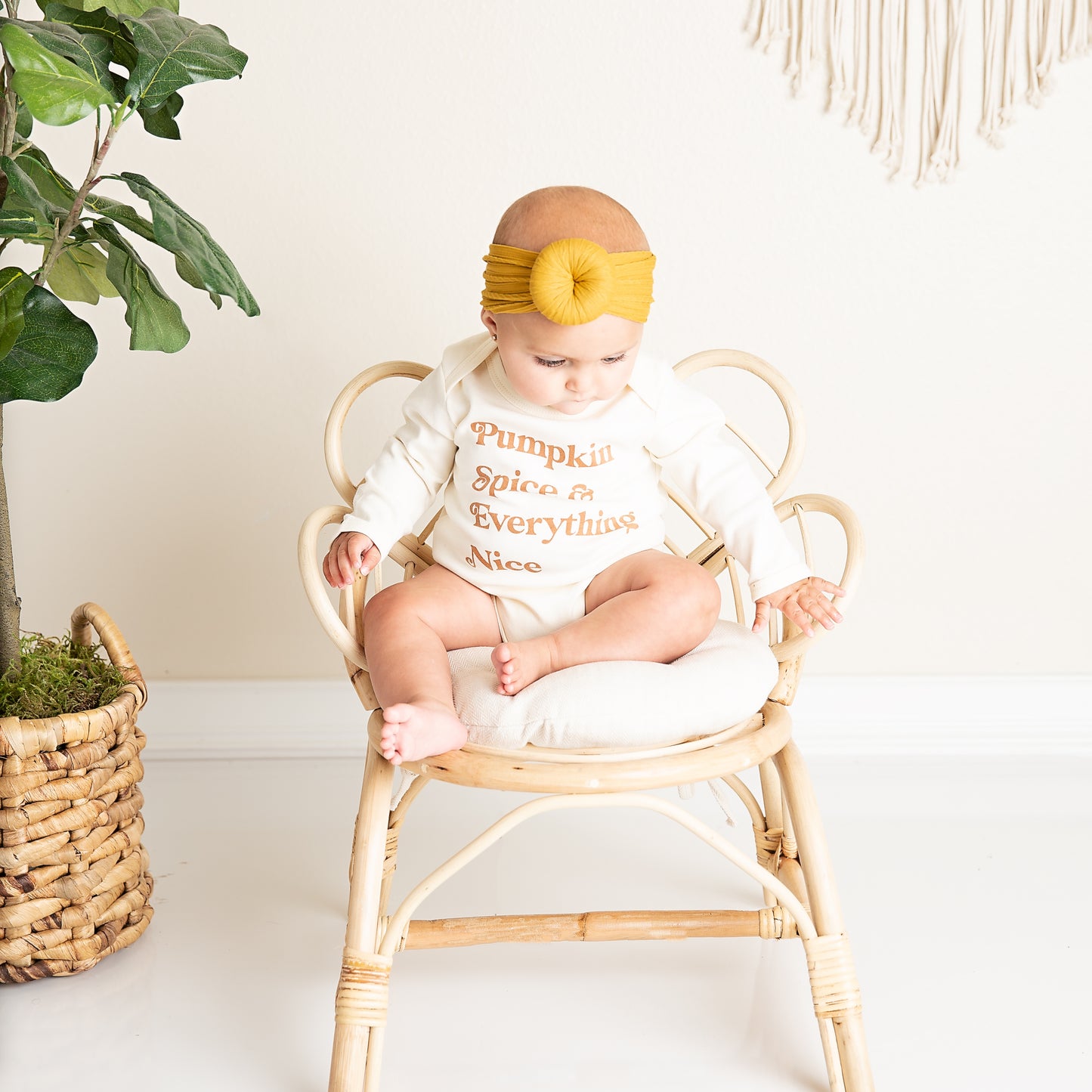 *FINAL SALE* Pumpkin Spice Long Sleeve Baby Onesie