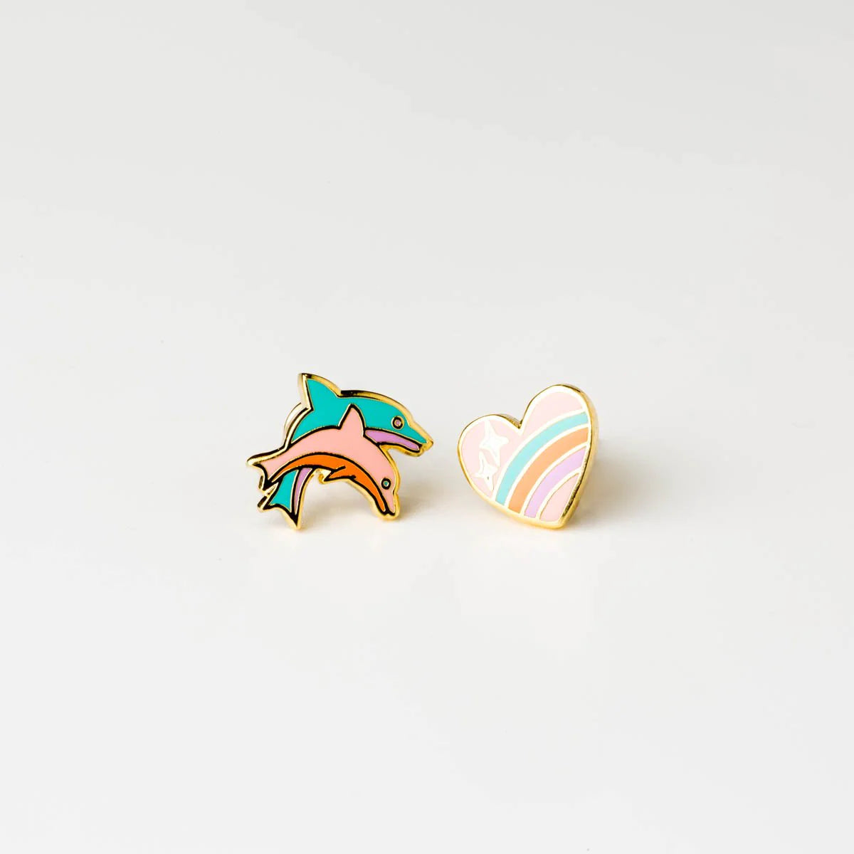 Heart and Dolphin Earrings